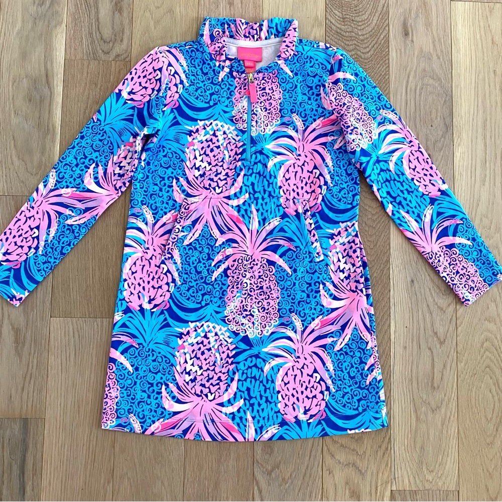 Lilly Pulitzer Little Skipper Dress UPF 50+ Pineapple Print